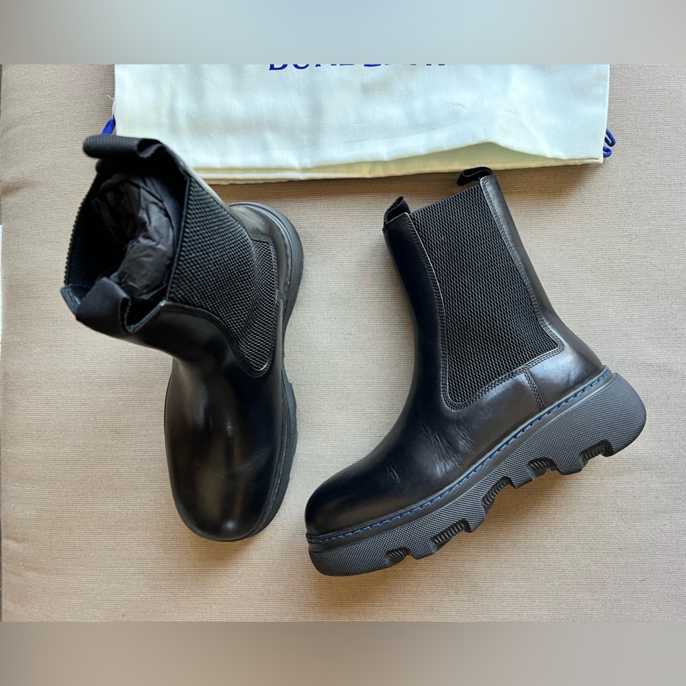 Burberry Black Creeper Chelsea Boots 38
